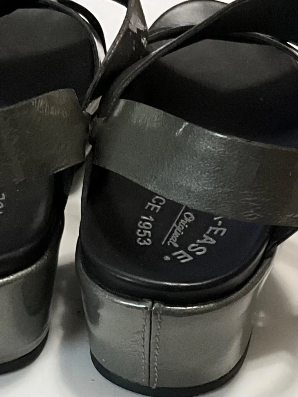 Grey Pattened Kork-Ease Sandals Size 9